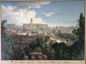 Pohled na Capitoline Hill z Farnese Gardens