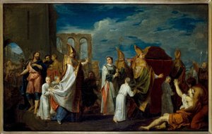 La translation des reliques de Saint Augustin, skica k obrazu v refektáři kláštera Petits-Pères (kostel Notre-Dame-des-Victoires), dnešní 2. obvod, asi 1698 -1708 (olej)