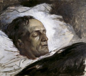 Hlava popraveného muže (Remy Bomal). 1870-80s (olej na plátně) od Louis Galue