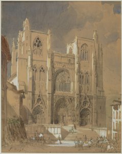 Katedrála svatého Mořice, Vienne (tuš, tužka a akvarel na papíře) od Louis Haghe