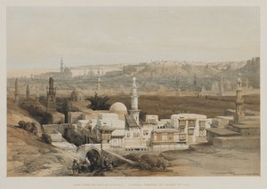 Egypt a Núbie, svazek III: Káhira od brány Citzenib, pohled k Suezské poušti od Louis Haghe