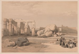 Egypt a Núbie: svazek II – č. 4, Fragmenty velkých kolosů, v Memnoniu, 1838. od Louis Haghe