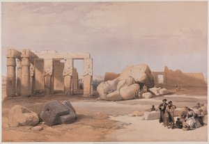 Egypt a Núbie, svazek II: Fragmenty velkých kolosů v Memnoniu, Théby od Louis Haghe