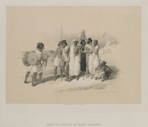 Egypt a Núbie, svazek II: Skupina Núbijců-Wady Kardasey, 1847. od Louis Haghe