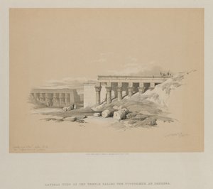 Egypt a Núbie, svazek II: Boční pohled na chrám s názvem Tyfoneum v Denderě, 1848. od Louis Haghe