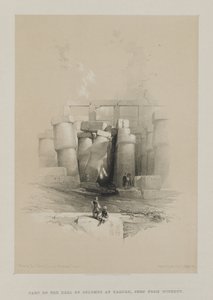 Egypt a Núbie, svazek II: Část síně sloupů v Karnaku, Théby, 1847. od Louis Haghe