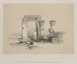 Egypt a Núbie, svazek II: Ruiny - Chrám na ostrově Biggeh, Núbie, 1847. od Louis Haghe
