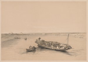 Egypt a Núbie: svazek I – č. 4, Lodě otroků na Nilu, Pohled pohledem..., 1838. od Louis Haghe