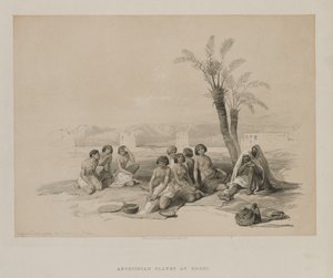 Egypt and Nubia, Volume I: Habessinian Slaves Resting at Korti-Nubia, 1847. od Louis Haghe