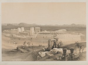 Egypt a Núbie, svazek I: Celkový pohled na ostrov Philae, Núbie, 1846. od Louis Haghe