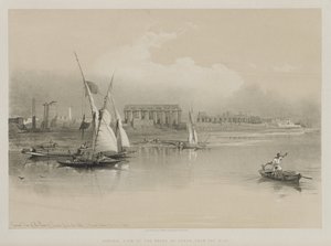 Egypt a Núbie, svazek I: Celkový pohled na ruiny Luxoru, Od Nilu, 1846. od Louis Haghe