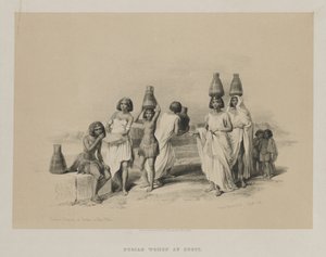 Egypt a Núbie, svazek I: Núbijské ženy v Kortie, na Nilu od Louis Haghe