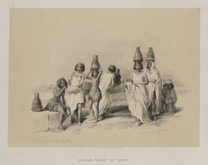Egypt a Núbie, svazek I: Núbijské ženy v Kortie, na Nilu, 1847. od Louis Haghe