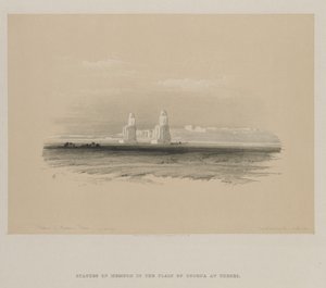 Egypt a Núbie, svazek I: Memnonovy sochy, Théby, 1846. od Louis Haghe