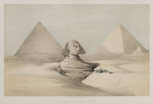Egypt a Núbie, svazek I: Velká sfinga, pyramidy Gezeeh, 1846. od Louis Haghe
