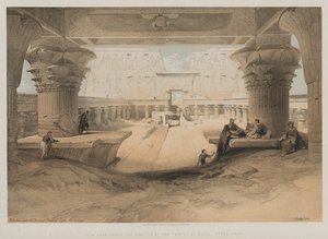 Egypt and Nubia, Volume I: View from under Portico of the Temple of Edfou, Horní Egypt, 1847. od Louis Haghe