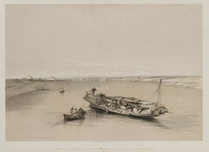 Egypt a Núbie, svazek I: Pohled na Nil při pohledu k pyramidám Dashour a Saccara, 184 od Louis Haghe