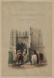 Haghesovo portfolio skic. Belgie. Německo, sv. III: Titulní stránka, na dveřích...Bruggy, 1850. od Louis Haghe