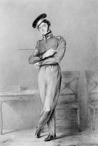 Pan Power jako desátník OConnor v opeře Broken Promises, 1826 od Louis Haghe