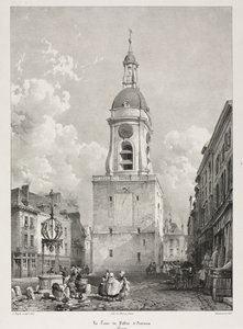 Malebné a romantické cesty ve staré Francii, Picardie: Zvonice v Amiens..., 1835. od Louis Haghe