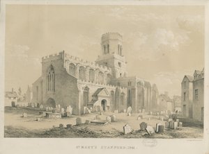 Stafford - Kostel Panny Marie: litografie, 1841 od Louis Haghe