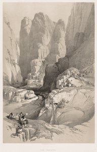 Svatá země, Sýrie, Idumea, Arábie, Egypt a Núbie sv. III: Vchod do Petry, 1842. od Louis Haghe
