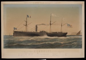 New York  Havre Steam Navigation Company Americká poštovní parní loď Humboldt, D Lines, velitel od Louis Honore Gamain