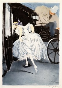 Odjezd, kolem 1941 (lept a suchá jehla) od Louis Icart