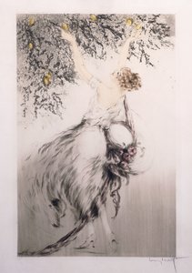 Dívka sbírá citrony od Louis Icart