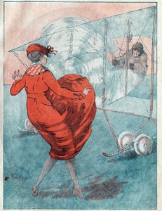Příznivý vítr: helice páčení. Ilustrace Louis Icart (1888-1950) pro časopis „“Le Fantasio“““ z května 1916. od Louis Icart