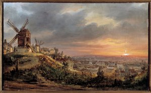 Paříž při pohledu z Montmartru. Obraz Louis Jacques Mande Daguerre (1787 - 1851)