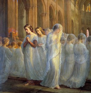 Báseň duše; První přijímání. Obraz Anne Francois Louis Janmot (1814-1892) od Louis Janmot
