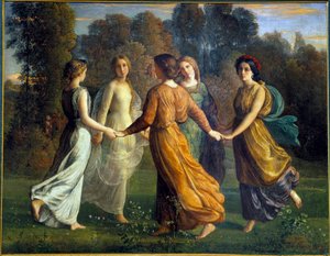 Báseň duše; Sluneční paprsky. Obraz Anne Francois Louis Janmot (1814-1892)