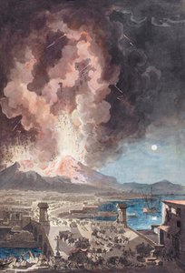 Erupce sopky Vesuv v Itálii v roce 1779. od Louis Jean (after) Desprez