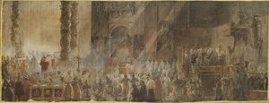 Švédský král Gustav III. (1746-1792) se účastní vánoční mše v bazilice svatého Petra ve Vatikánu, v roce 1783 - švédský král Gustav III. na vánoční mši v bazilice svatého Petra ve Vatikánu