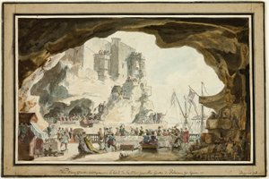 Pohled na Grotta di Palazzo s banketem