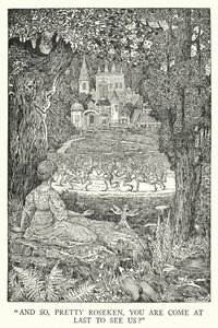"A tak, krásná Rosekene, přišla jsi nás konečně vidět?" (litho) od Louis John Rhead
