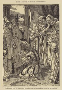 David pomazaný Samuelem v Betlémě od Louis John Rhead