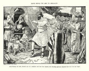 David přináší archu do Jeruzaléma (litografie) od Louis John Rhead