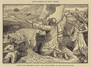 David obětuje na hoře Moria od Louis John Rhead