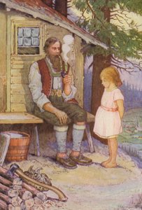 Ilustrace k Heidi od Johanny Spyri (barevná litografie) od Louis John Rhead