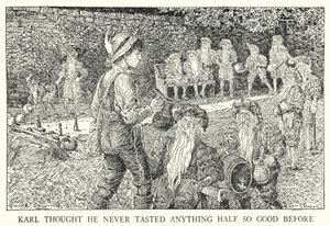 Karl si myslel, že nikdy předtím neochutnal nic napůl tak dobrého (litho) od Louis John Rhead