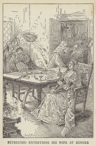 Petruchio baví svou ženu u večeře od Louis John Rhead