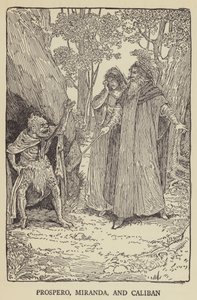 Prospero, Miranda a Kalibán od Louis John Rhead