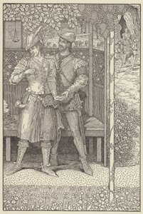 Robin Hood a Marian v jejich altánku od Louis John Rhead