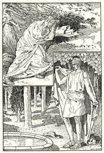 Severní vítr a slunce (litografie) od Louis John Rhead