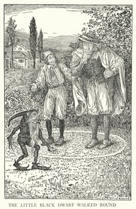 Malý černý trpaslík chodil kolem (litho) od Louis John Rhead