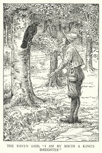 Havran řekl: „Jsem od narození králova dcera“ (litho) od Louis John Rhead