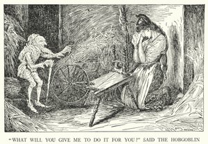 "Co mi dáš, abych to pro tebe udělal?" řekl Hobgoblin (litho) od Louis John Rhead