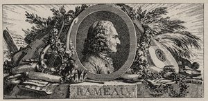Portrét Jean-Philippe Rameau (1683-1764), rytina Louis-Joseph Masquelier od Louis Joseph I Masquelier